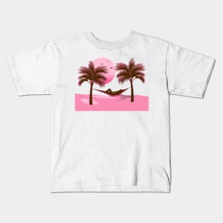 I'd Rather Be At The Beach - Pink Kids T-Shirt